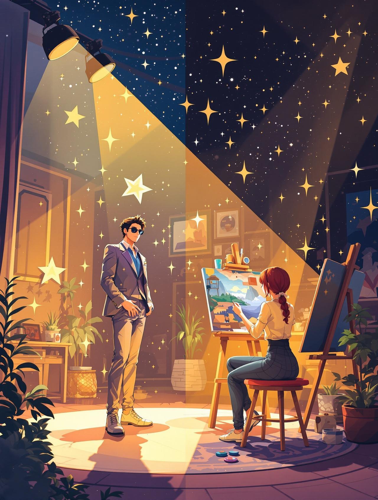 短剧素材库 - 双向奔赴的星光 - 双向奔赴动漫短剧封面
